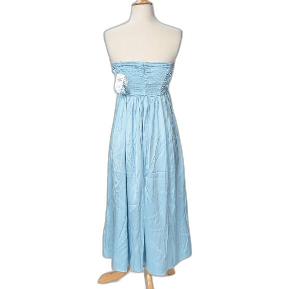 Abercrombie & Fitch Light Blue Stain Strapless Maxi / Prom Dress Size S - Picture 2 of 3
